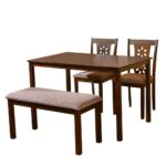4 Seater Dining Set With Bench (Antique Cherry) - Image 5