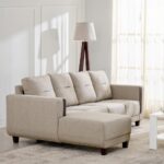 Fabric 3-Seater Sofa with Left Chaise - Beige - Image 4