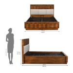 Solid Wood Queen Bed with Hydraulic Storage- Antique Cherry - Image 2