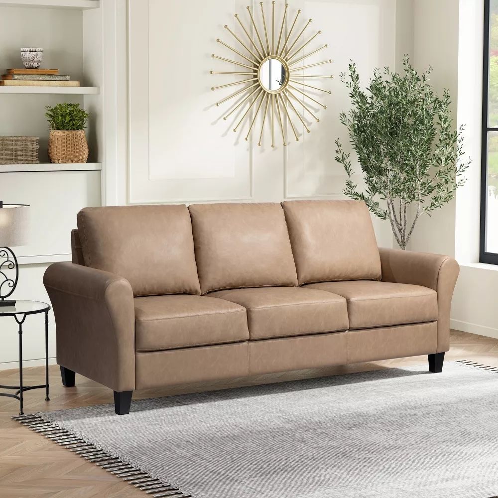 54 Leather Sofa - Light Brown - Image 1
