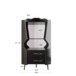 Wine Coffee Bar Cabinet Natural Weathered Finish With 3 Drawers, Wine & Glass Rack - Image 6