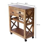 Solid Wood Bar Cabinet Cum Trolley – Premium Finish - Image 3