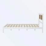 Sheesham Wood White Classic Rattan Cane Bed - White Color - Image 6
