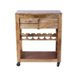 Solid Wood Bar Cabinet Cum Trolley – Premium Finish - Image 4