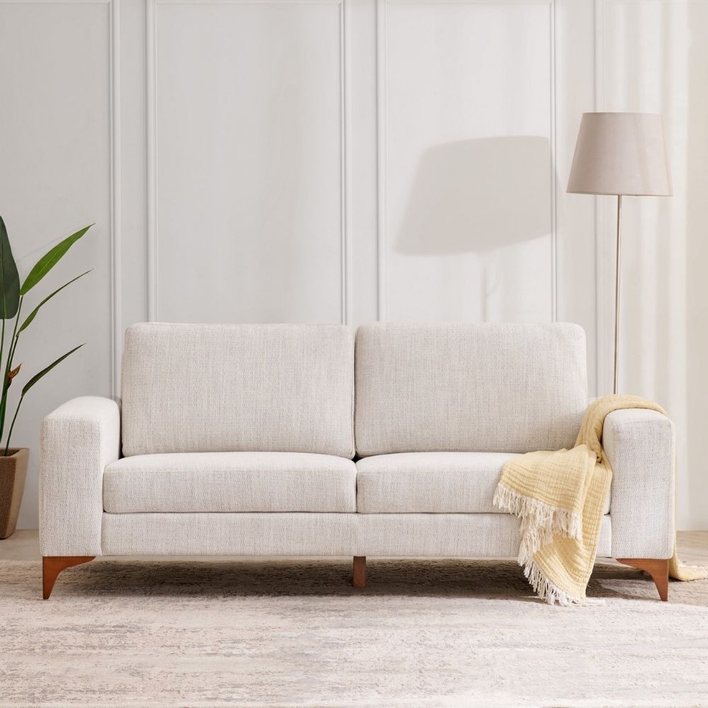 58 Fabric 3-Seater Sofa - Beige - Image 1