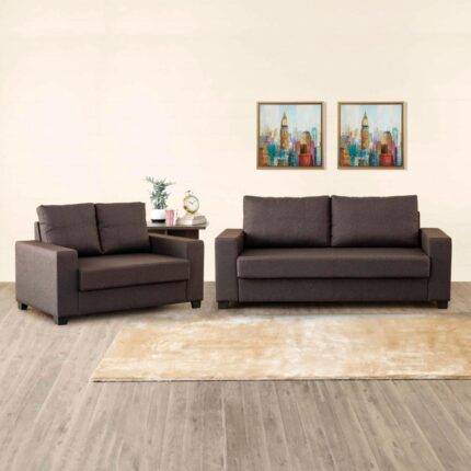 Fabric 3+2 Seater Sofa Set - Brown