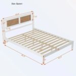 Sheesham Wood White Classic Rattan Cane Bed - White Color - Image 2