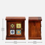 Sheesham Wood Bedside Table (Lhs Door) In Honey Oak Finish - Image 5