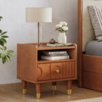 Solid wood Bedside Table -Aurora Gold