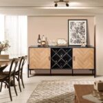 Industrial Style Brown Wooden Corner Bar Cabinet with Wine Glass Rack & Storage Unit for Home Bar - Image 2
