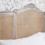 Hand Carved Rattan Painted French Bed - Image 2