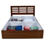 Solid Wood Bed with Box Storage (Walnut) - Image 4