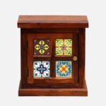 Sheesham Wood Bedside Table (Lhs Door) In Honey Oak Finish - Image 2