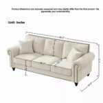 Modern 3-Seater Sofa Upholstered Couch with Wood Legs - Image 6