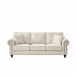 Modern 3-Seater Sofa Upholstered Couch with Wood Legs - Image 7