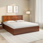 Solid wood Bed with Box Storage (Walnut)