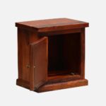 Sheesham Wood Bedside Table (Lhs Door) In Honey Oak Finish - Image 4
