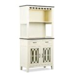 Cream-Finished Wooden Bar Cabinet - Image 3