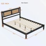 Sheesham Wood White Classic Rattan Cane Bed - Black Color - Image 5