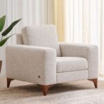 Fabric 1-Seater Sofa - Beige - Image 5