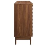Mid-Century Modern Solid Sheesham Wood Bar Cabinet – Wine Storage & Shelves - Image 4