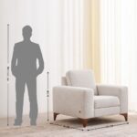 Fabric 1-Seater Sofa - Beige - Image 2