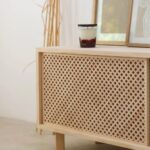 Pine Wood TV Stand with 2 or 3 Lattice Doors – 180 cm - Image 4