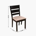 Rubber Wood 4-Seater Dining Set with Chairs - Brown - Image 5