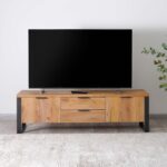 Modern TV Unit for Up to 55 Inches – Light Brown & Black