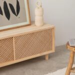 Pine Wood TV Stand with 2 or 3 Lattice Doors – 180 cm - Image 5