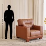 Leather 1-Seater Sofa - Tan - Image 2