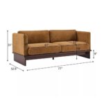 3 Seater Sofa Solid Wood Base, Square Arm - Image 2