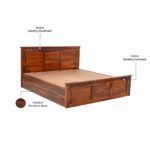 Sheesham King Hydraulic Bed - Image 4