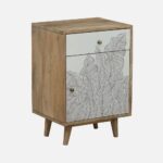 Mango Wood Bedside Table In Natural Finish Inspired - Image 2