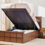 Solid Wood Teen Bed with Hydraulic Storage - Brown - Image 2