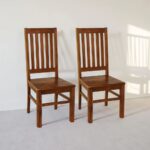 Sheesham Wood Dining Chairs – Set of 2 (Honey Finish)