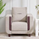 Fabric 1-Seater Sofa - Beige