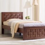 Solid Wood Single Bed - Walnut