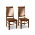 Sheesham Wood Dining Chairs – Set of 2 (Honey Finish) - Image 2