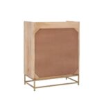 Solid Sheesham Wood Bar Cabinet with Glass Storage & Wine Racks - Image 7
