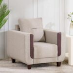 Fabric 1-Seater Sofa - Beige - Image 4