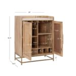 Solid Sheesham Wood Bar Cabinet with Glass Storage & Wine Racks - Image 3