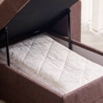 Fabric 2-Seater Storage Sofa Bed with Interchangeable Chaise - Brown - Image 6