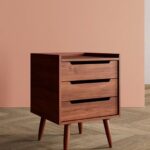 3 Drawer Bedside Table, Dark Brown