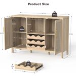 Premium Solid Wood Bar Cabinet for Home Bar, Living Room & Dining Space - Image 3