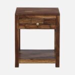 Sheesham Wood Bedside Table In Provincial Teak Finish - Image 4