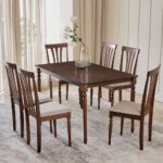 6-Seater Dining Set with Chairs - Walnut