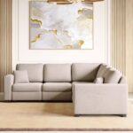 Fabric 5-Seater Corner Sofa - Beige