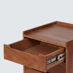 3 Drawer Bedside Table, Dark Brown - Image 2