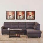 Fabric 3-Seater Right Corner Sofa with Chaise - Brown